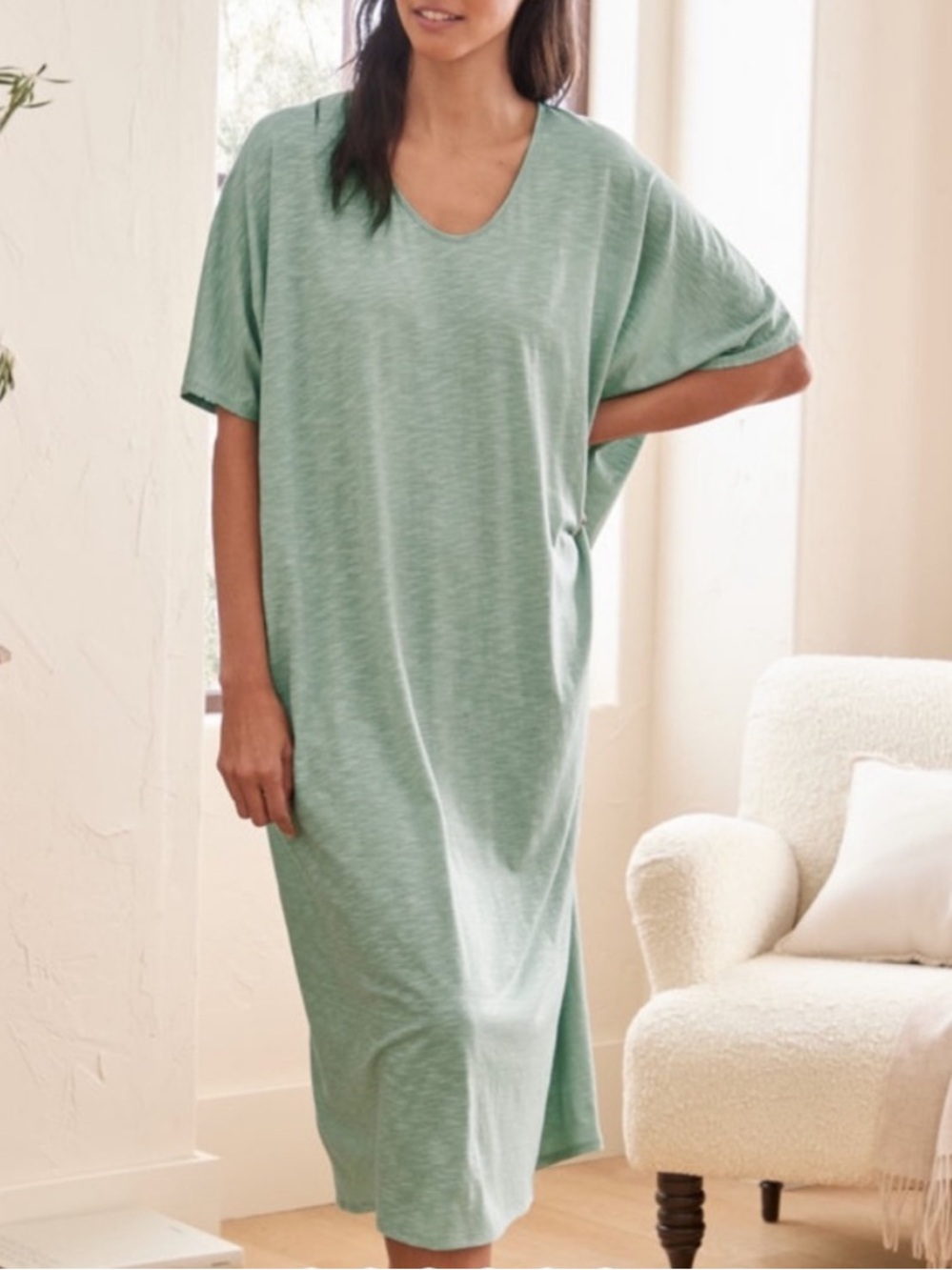 Garnet Hill space dyed cocoon t-shirt dress sz L